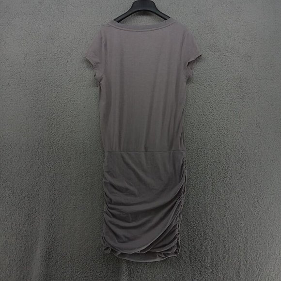 Athleta Dress Womens Small Gray Short Sleeve V Neck Cinched Shirt Dress - Picture 6 of 10